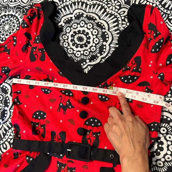 Voodoo Vixen Retro Pinup 50s Katnis cats in the Rain size Small with Pockets - Picture 11 of 12